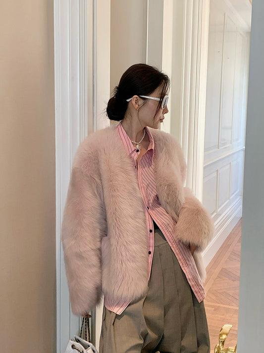 Babylon Phantom Nights Tuscan Sheepskin Pink Coat