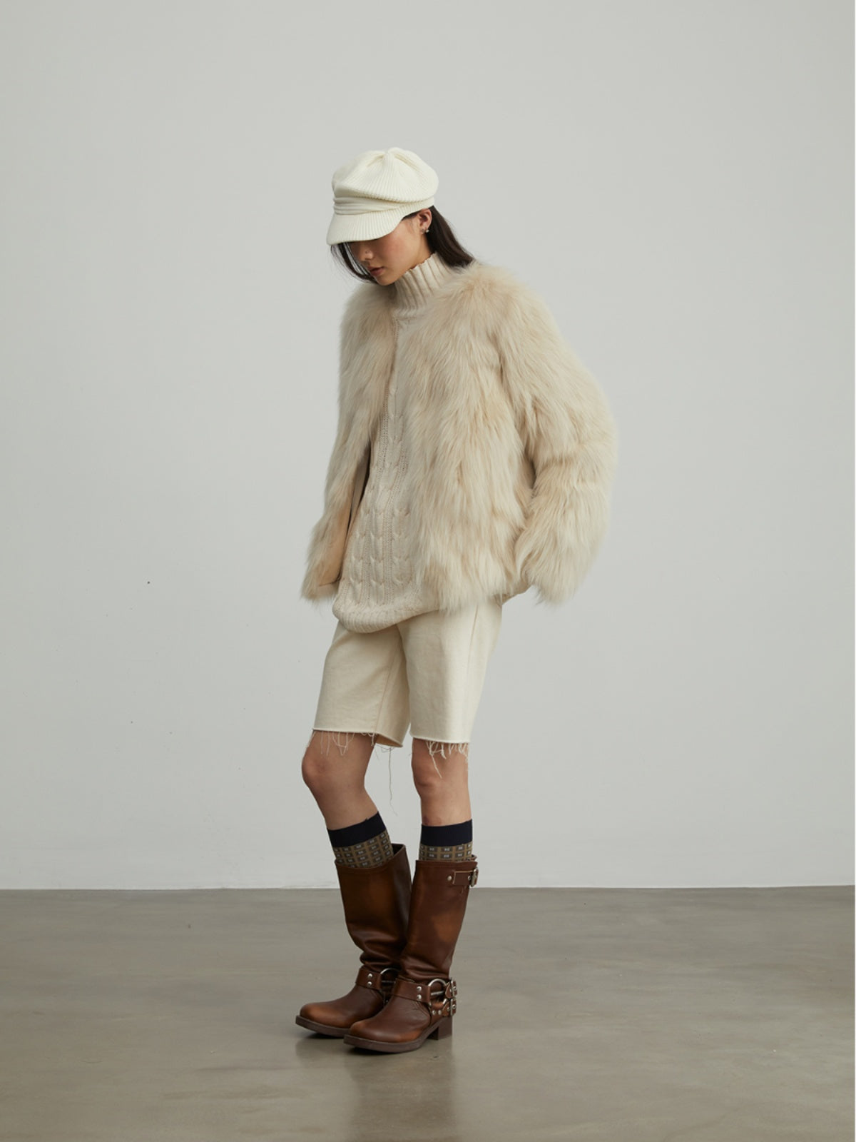 Reed Flower Fox Fur Coat