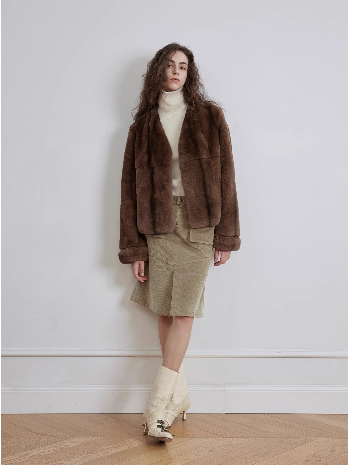 Margaret Mid-Century Style Rex Rabbit Coat