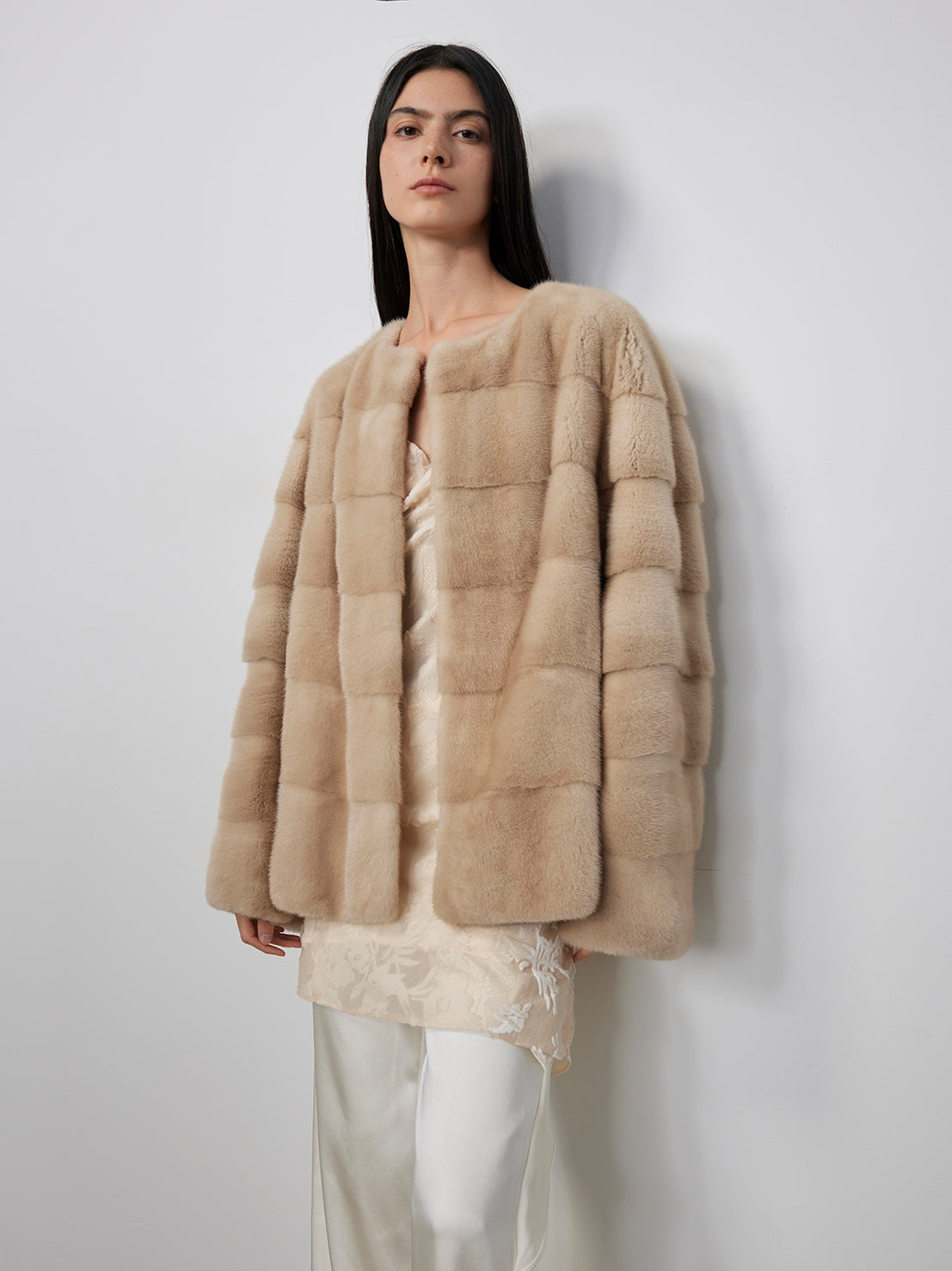 Vintage Clock Velvet Mink Fur Coat