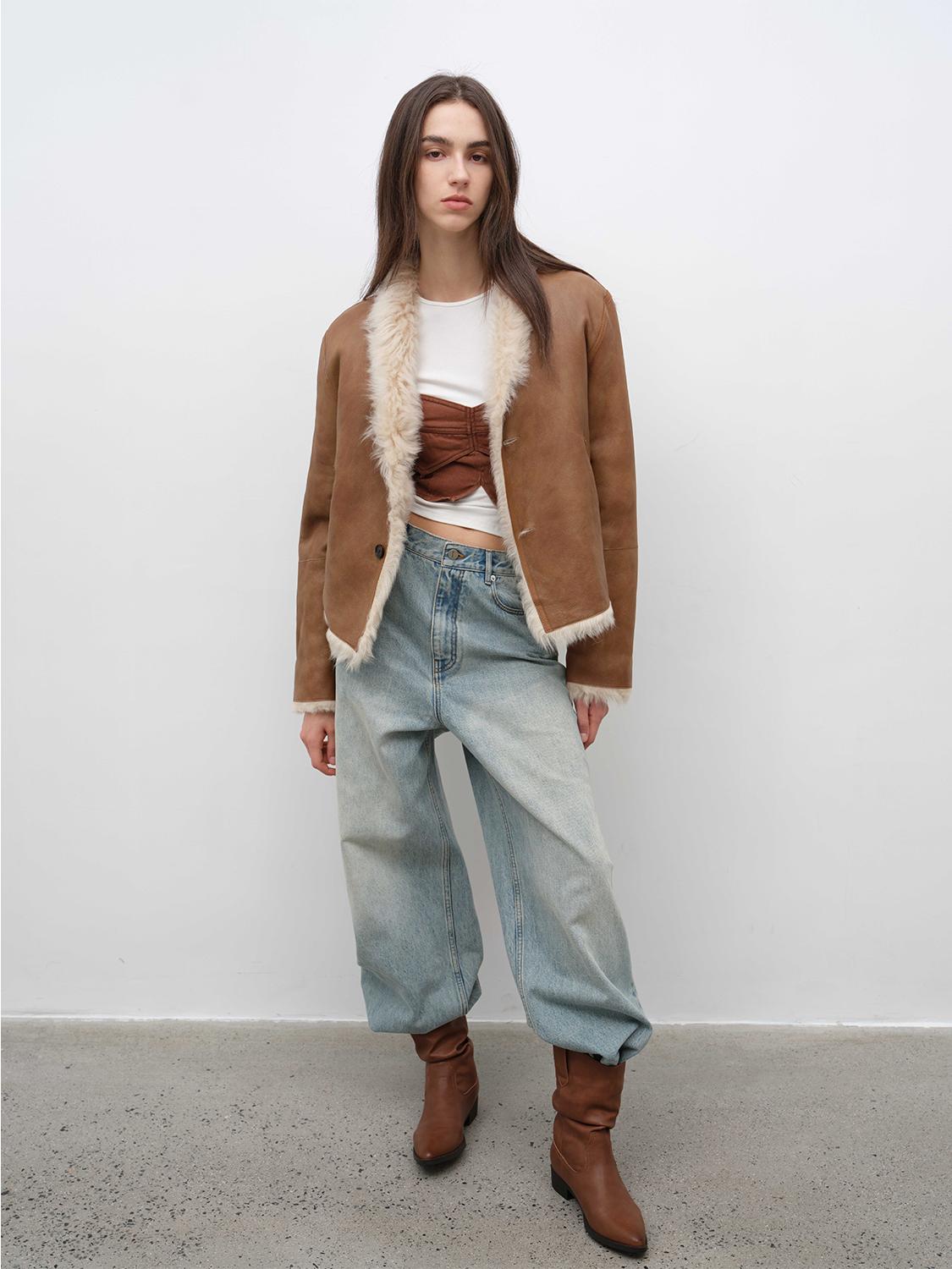 Beethoven's Night Reversible Tuscan Sheepskin Coat