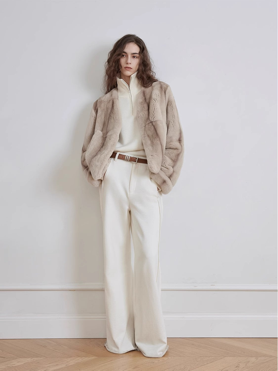 Margaret Mid-Century Style Rex Rabbit Coat