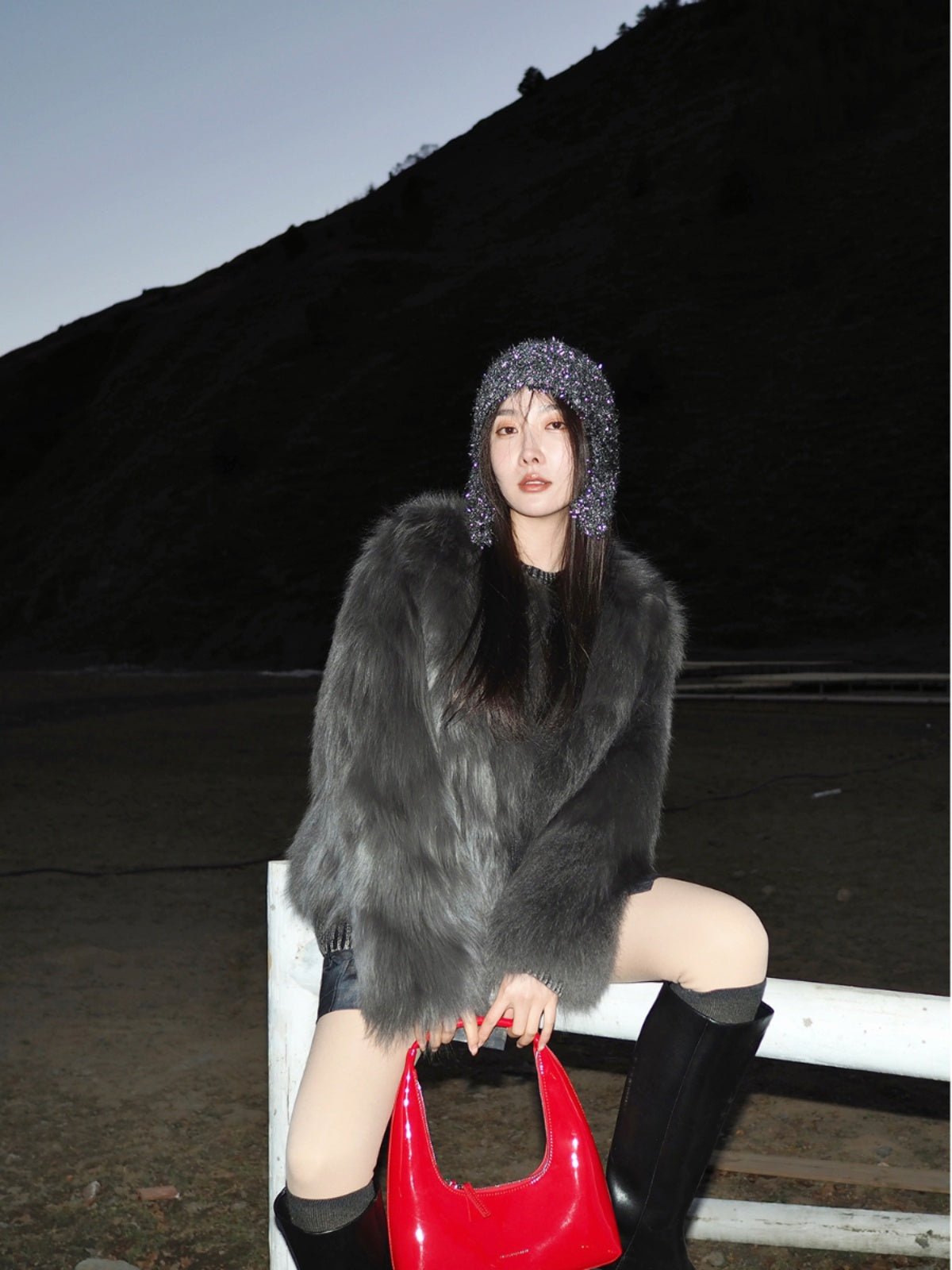 Reed Flower Fox Fur Coat