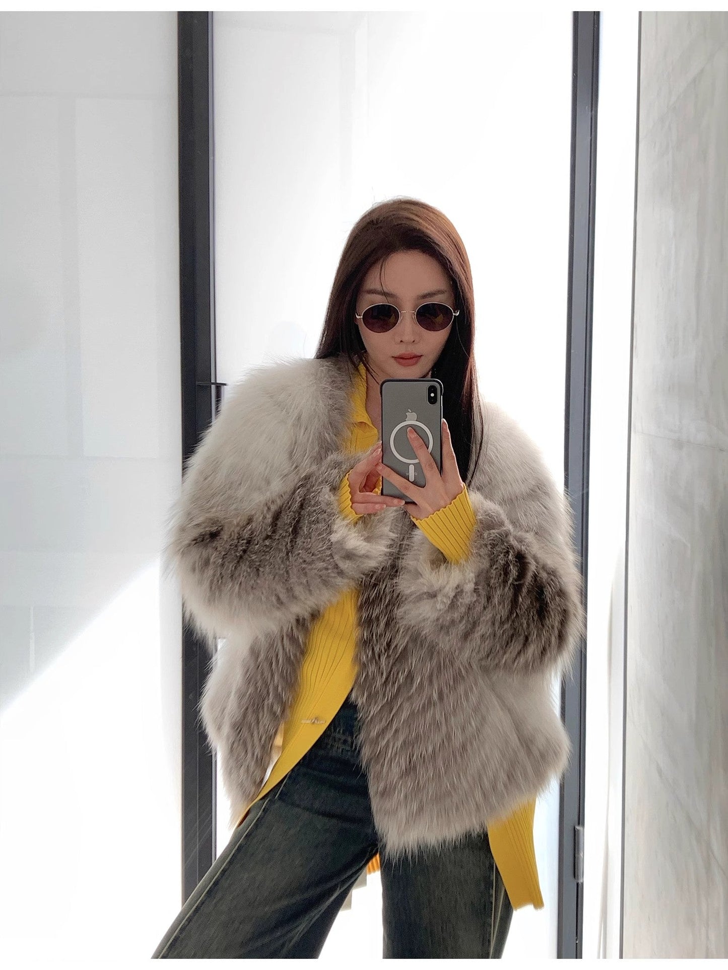 Yukino Dream Colorful Fox Fur Coat