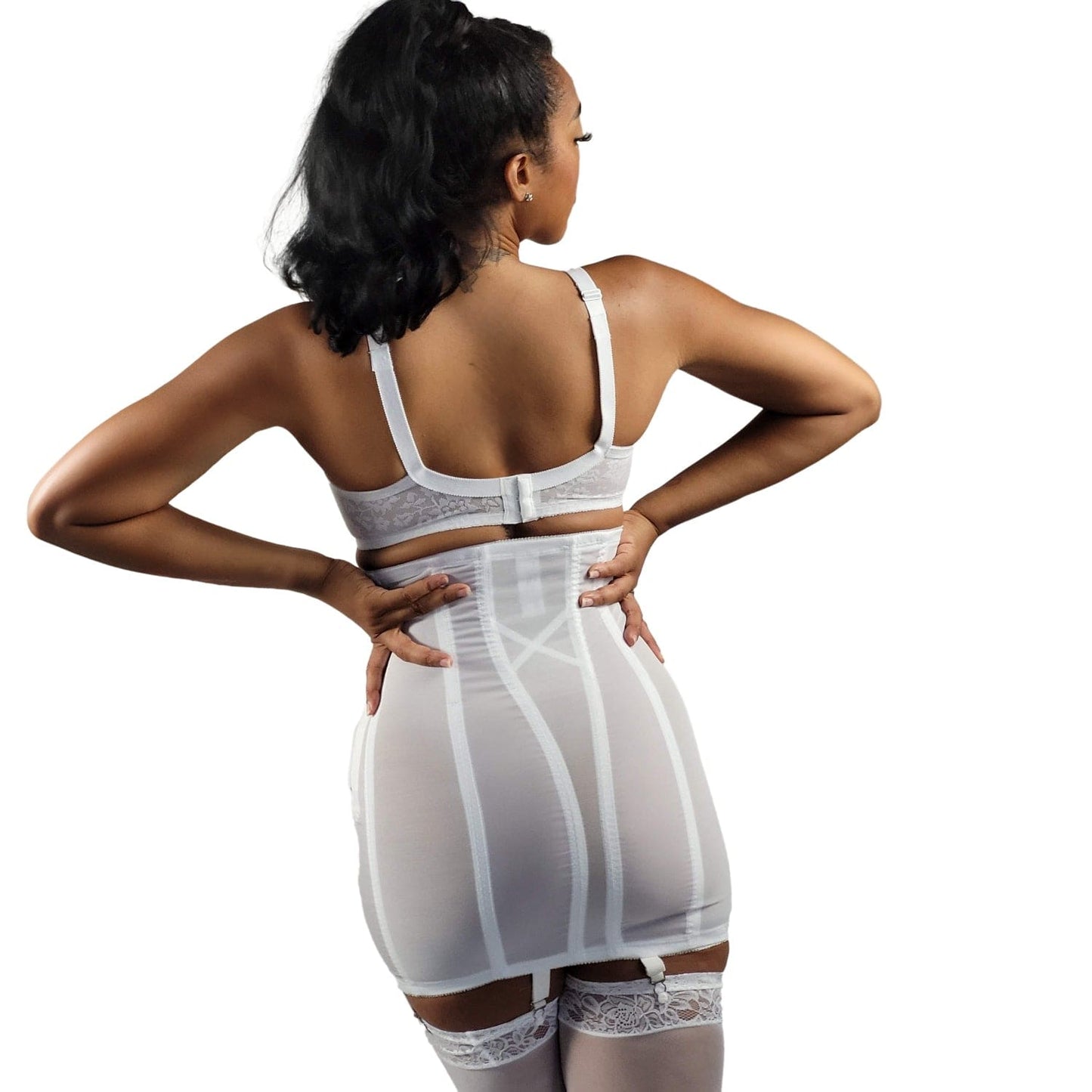 Style 1294 | High Waist Open Bottom Girdle | Extra Firm Shaping | Side Zipper + Hook Closure