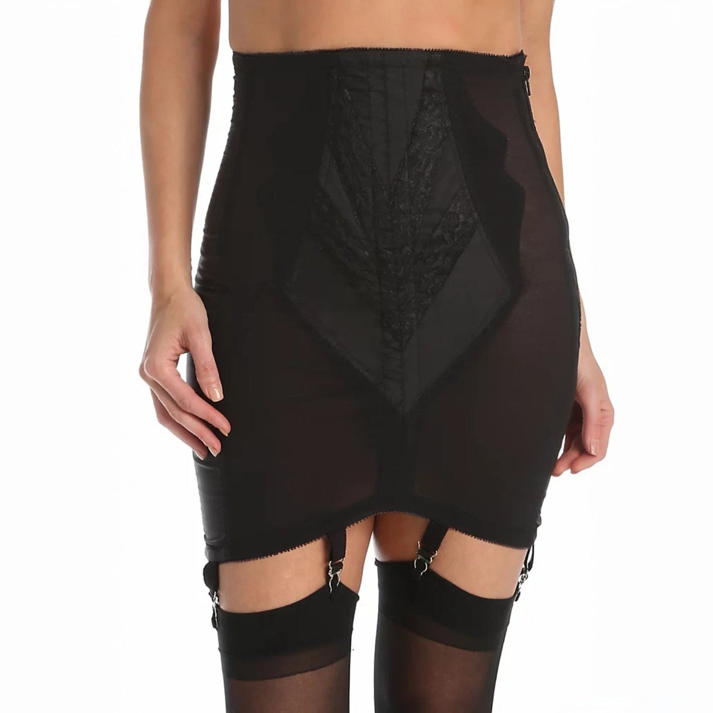 Style 1294 | High Waist Open Bottom Girdle | Extra Firm Shaping | Side Zipper + Hook Closure
