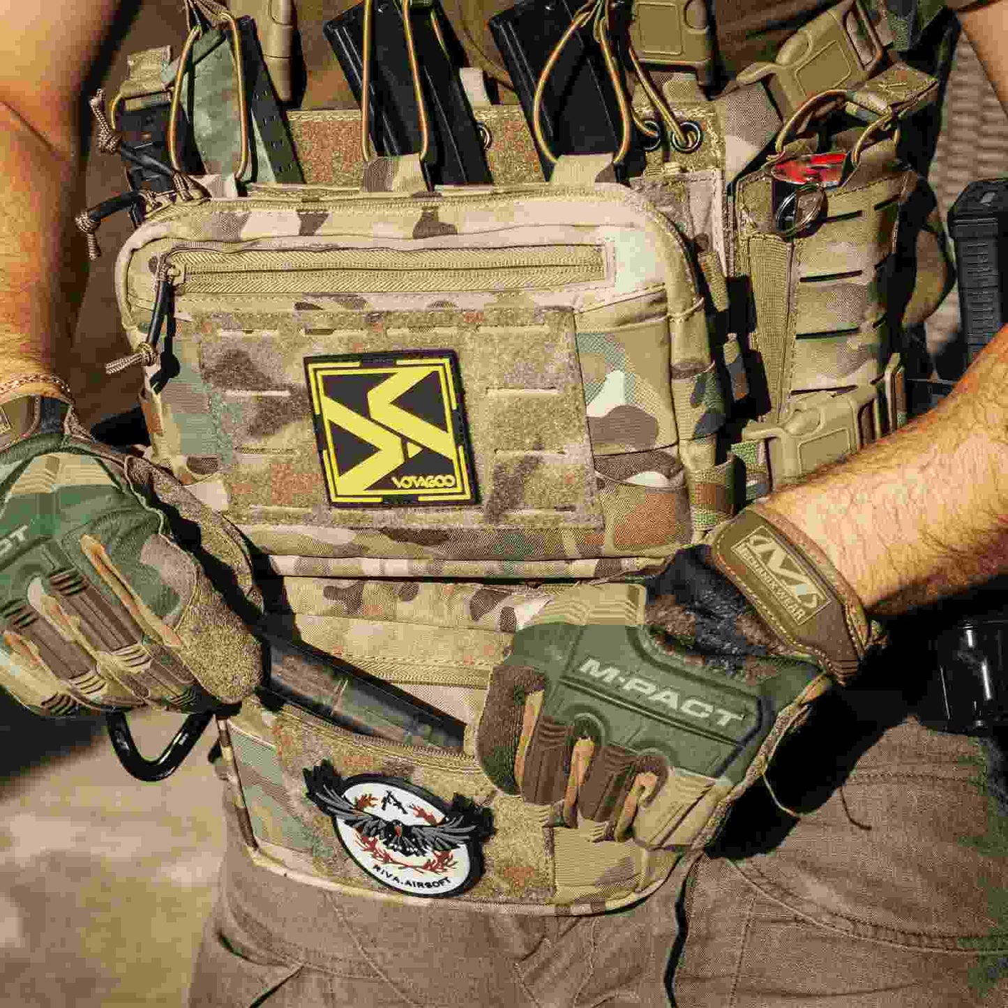 Votagoo Tactical Chest Rig,Molle Modular Micro Fight Chest Rigs Adjustable&Detachable with 5.56/7.62 Magazine Pouch