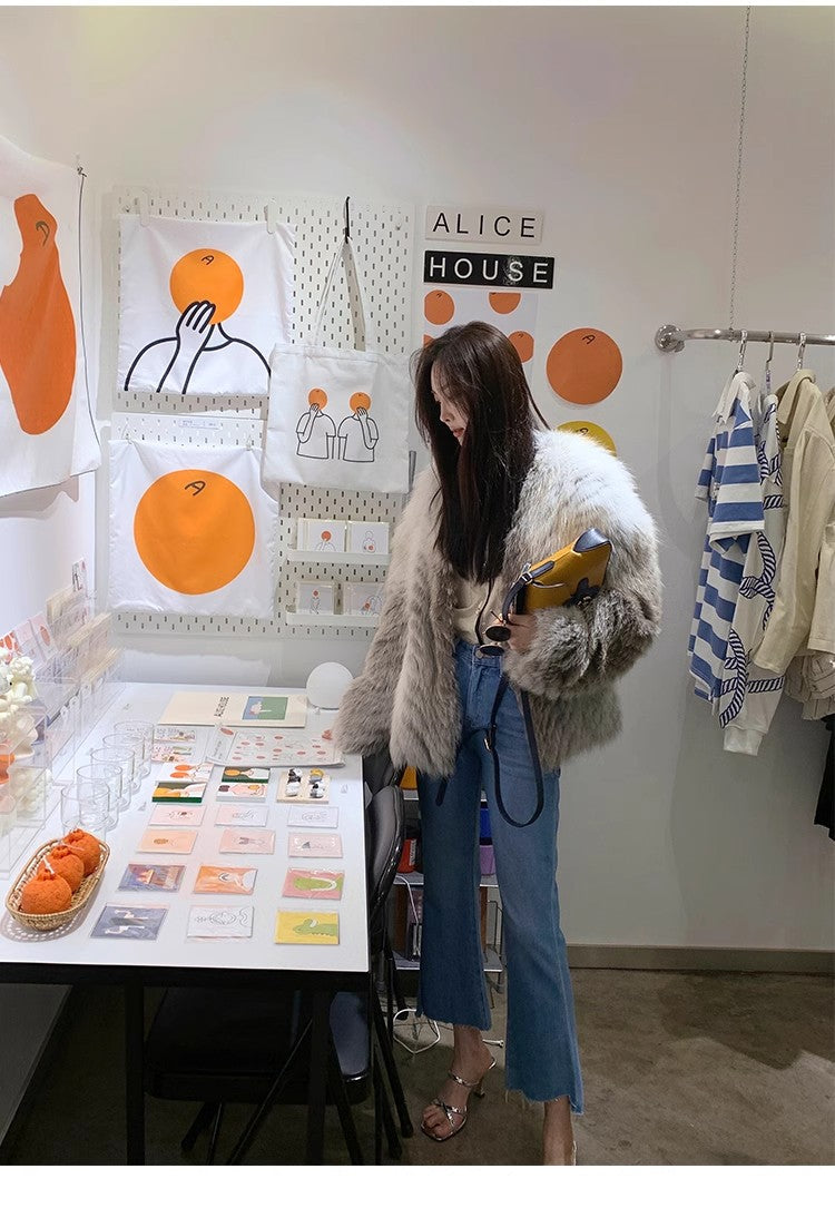 Yukino Dream Colorful Fox Fur Coat