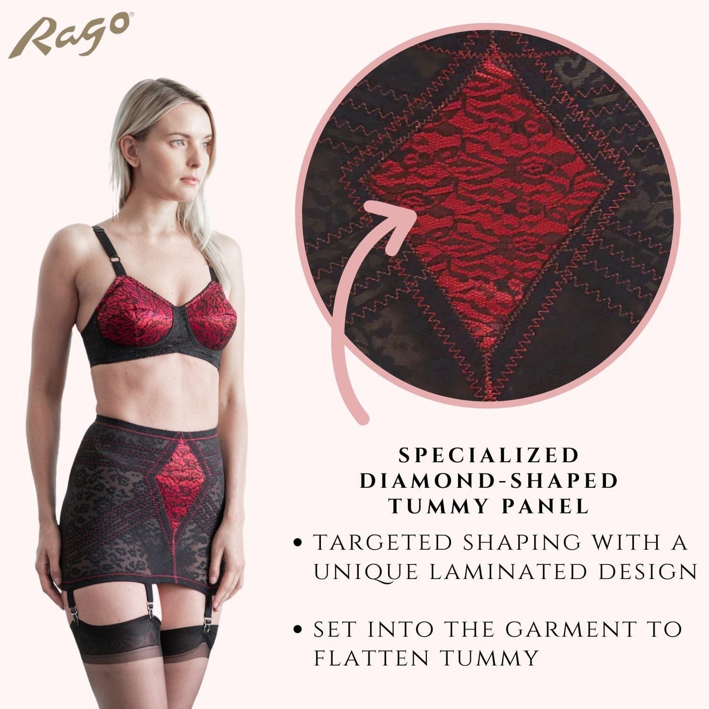 Style 1357 | Lace Waistline Open Bottom Girdle | Extra Firm Shaping