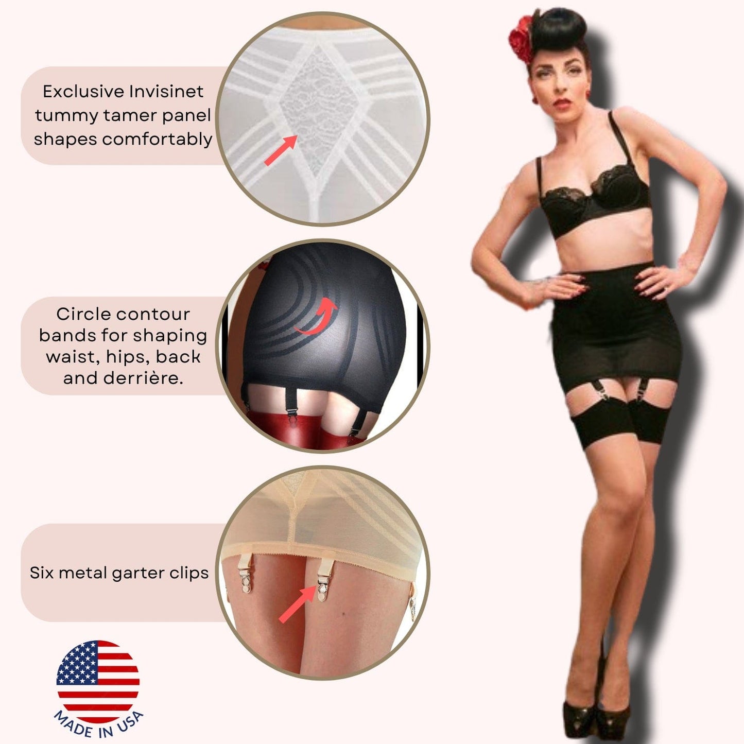 Style 1359 | Waistline Open Bottom Breathable Power Mesh Fabric | Firm to Extra Firm Support