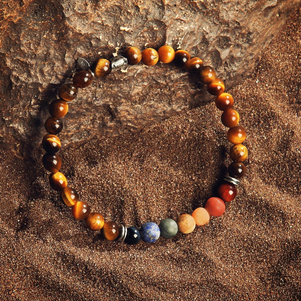 Serene Fearlessness - Tiger's Eye Matte Jasper Chakra Bracelet