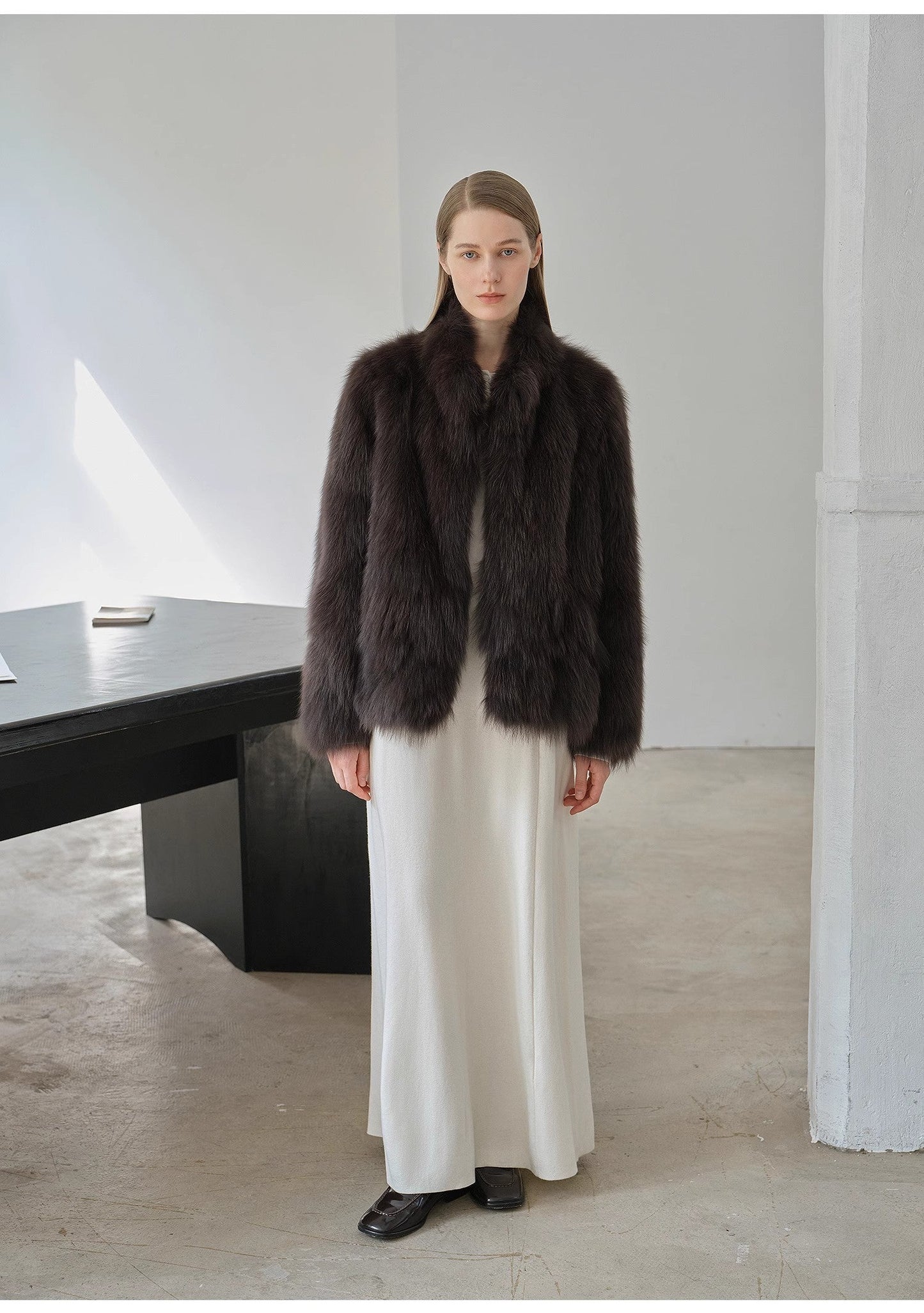 "Long Nocturne" Imported Fox Fur Retro Short Coat