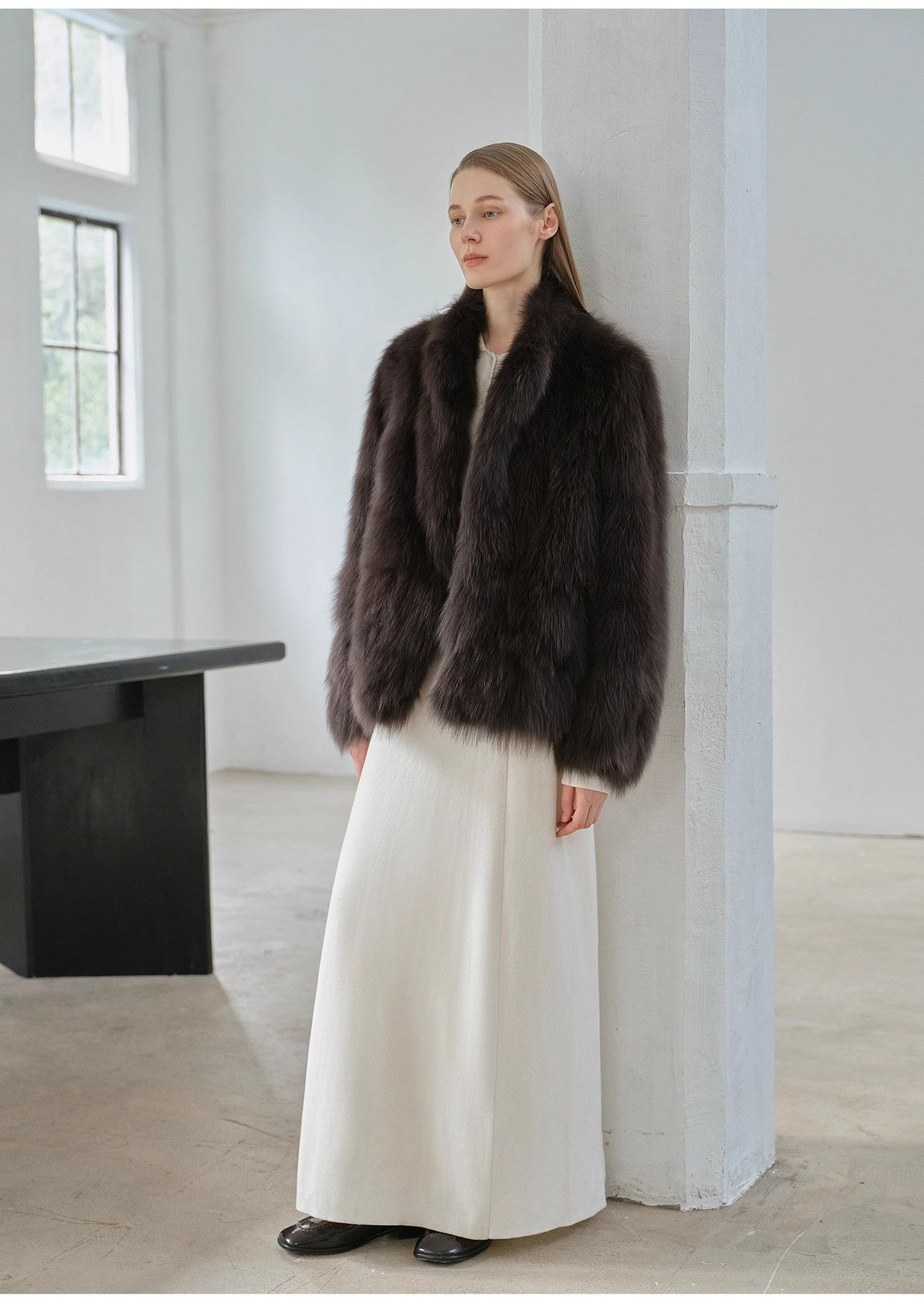 "Long Nocturne" Imported Fox Fur Retro Short Coat