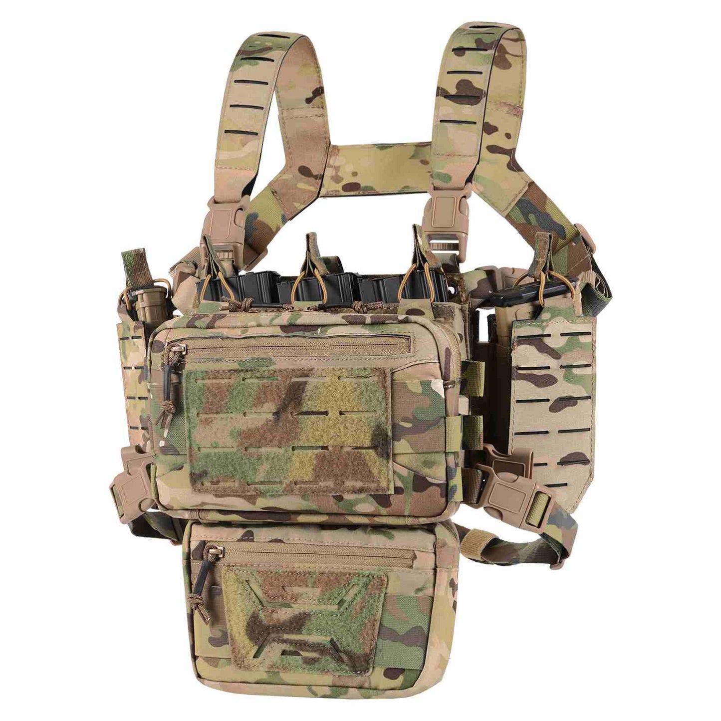 Votagoo Tactical Chest Rig,Molle Modular Micro Fight Chest Rigs Adjustable&Detachable with 5.56/7.62 Magazine Pouch