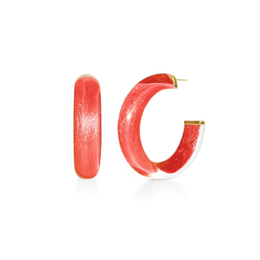 Small Illusion Lucite Hoop Earrings