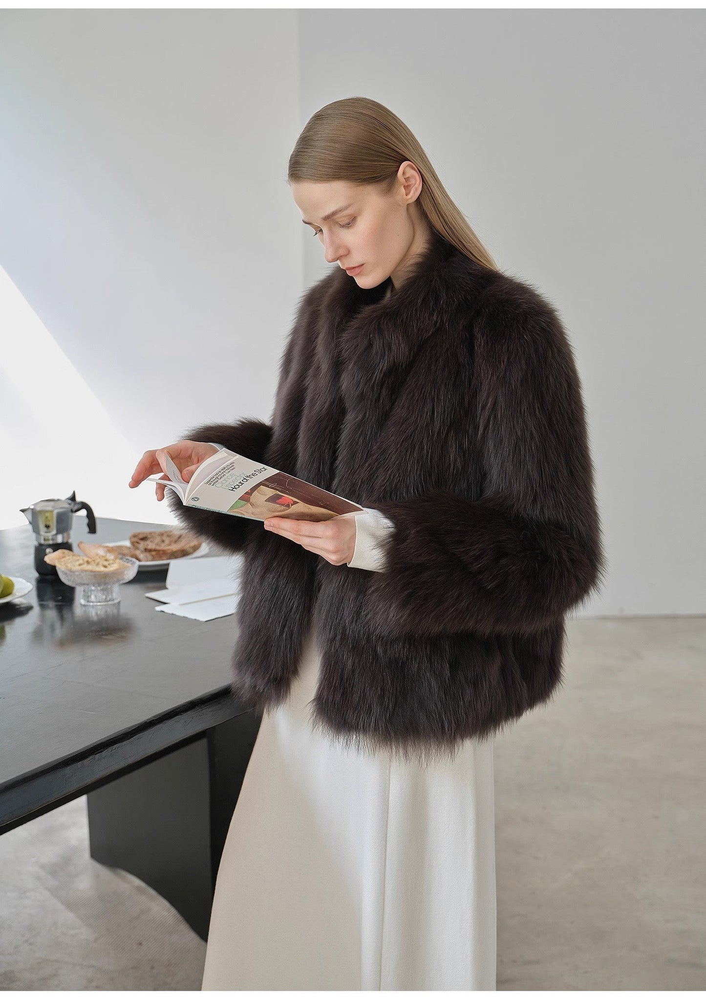 "Long Nocturne" Imported Fox Fur Retro Short Coat