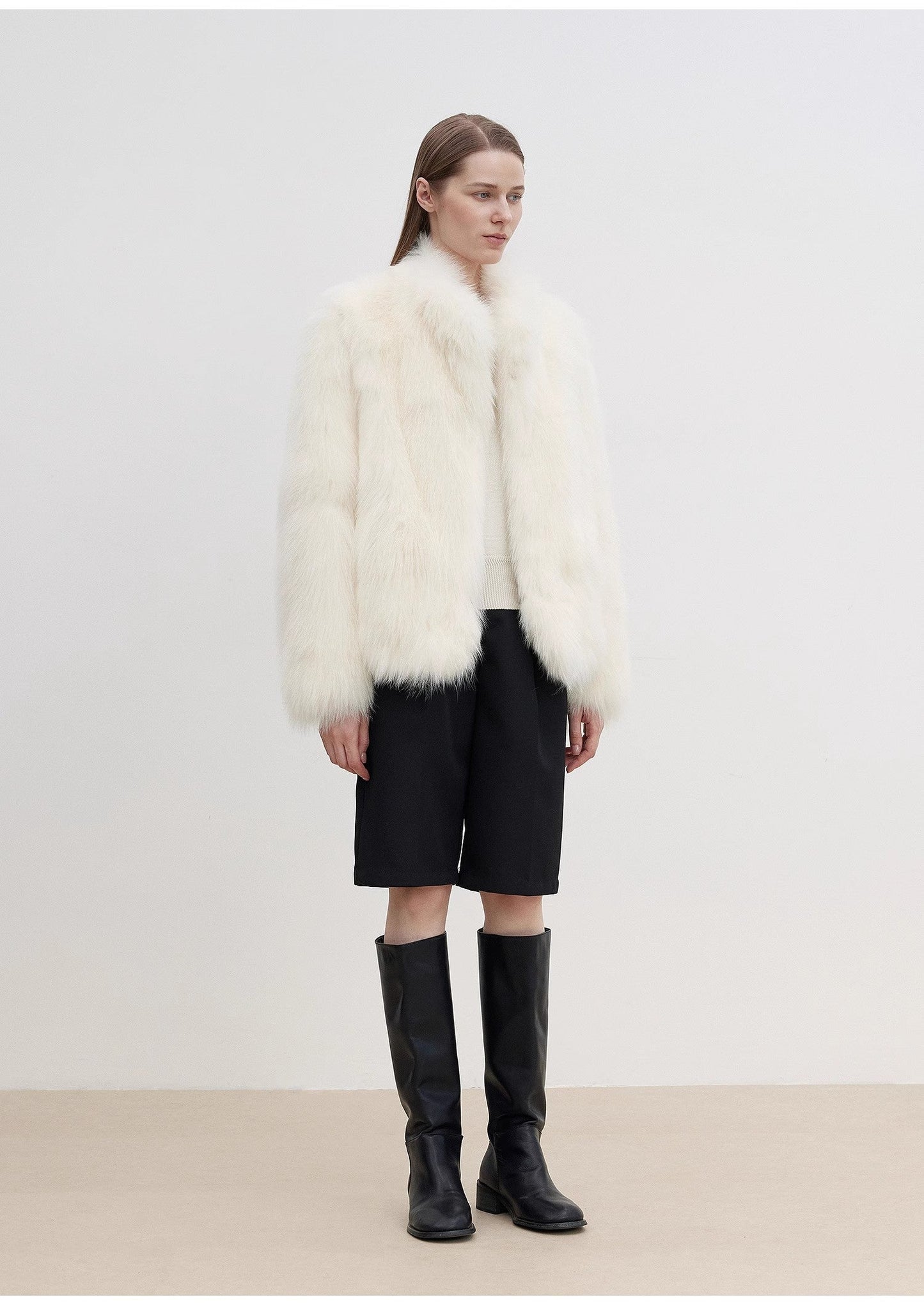 "Long Nocturne" Imported Fox Fur Retro Short Coat