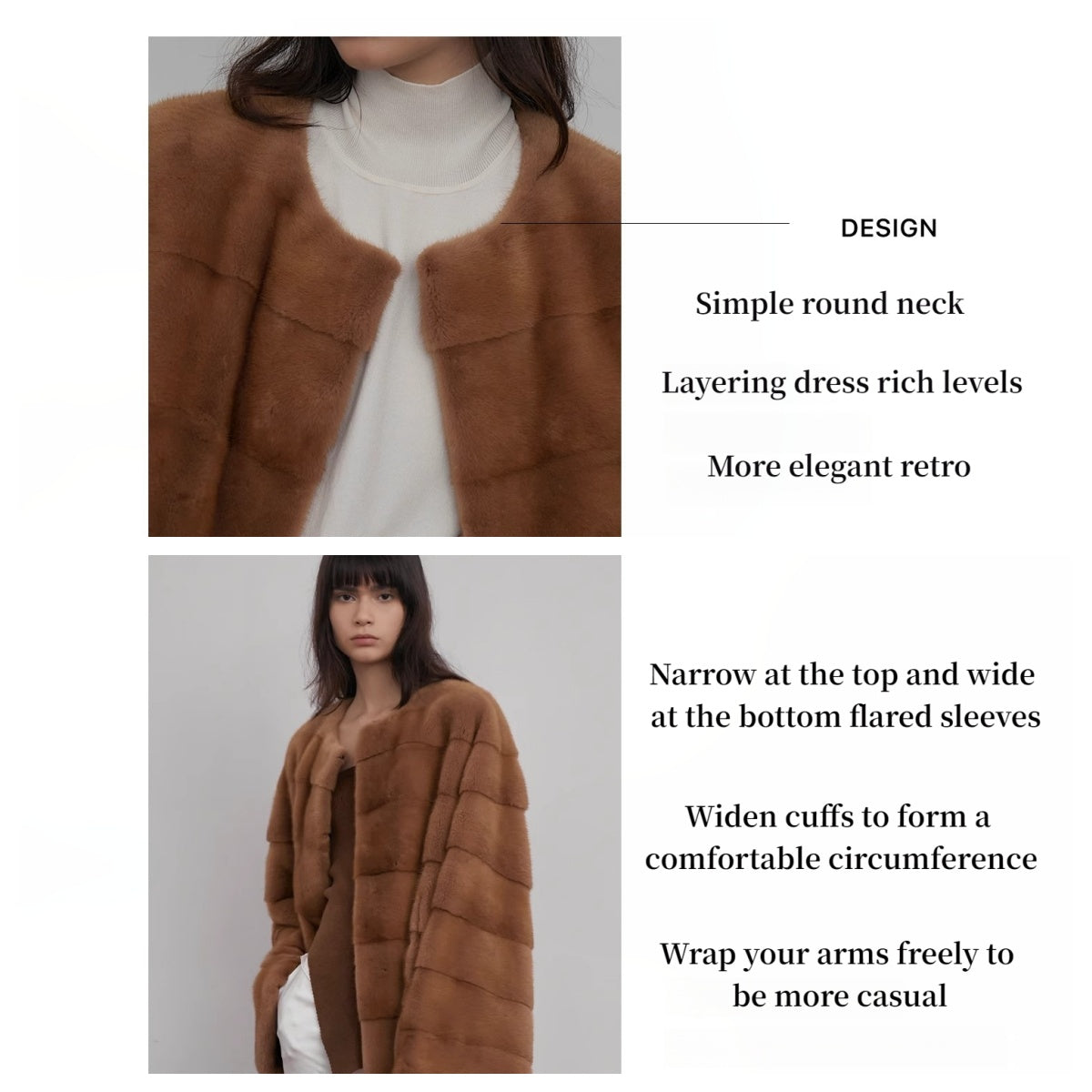 Vintage Clock Velvet Mink Fur Coat