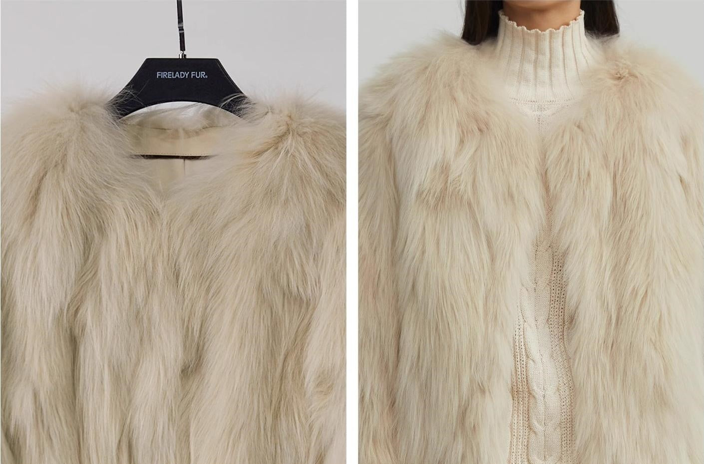 Reed Flower Fox Fur Coat