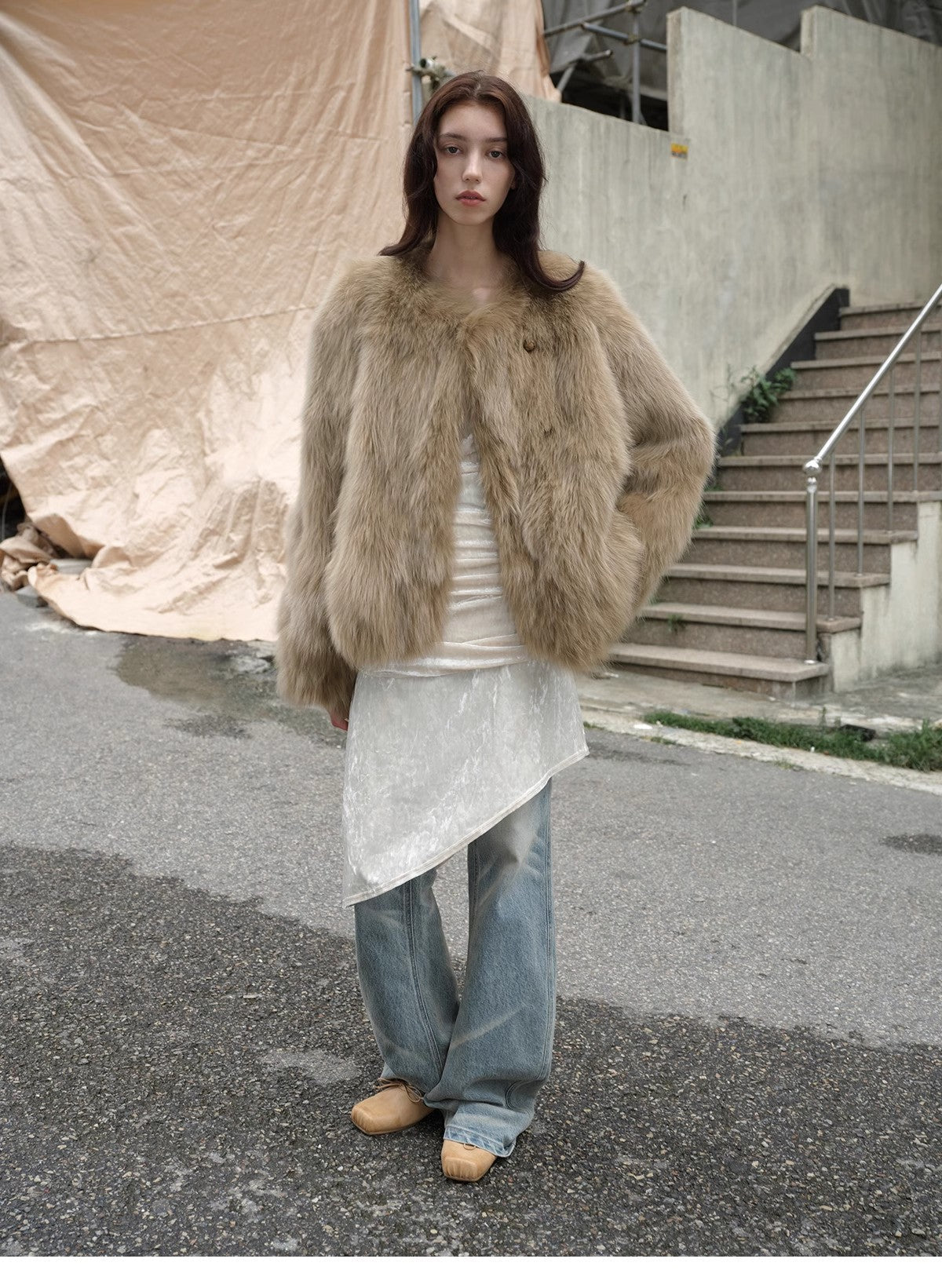 Morning Mist Manor Urban Chic Fox Fur Coat