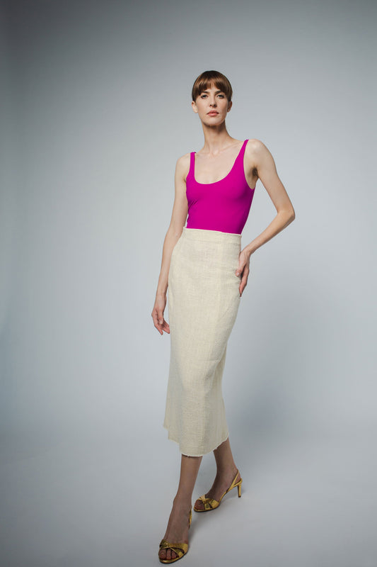 LOLA TANK BODYSUIT IN FUCHSIA