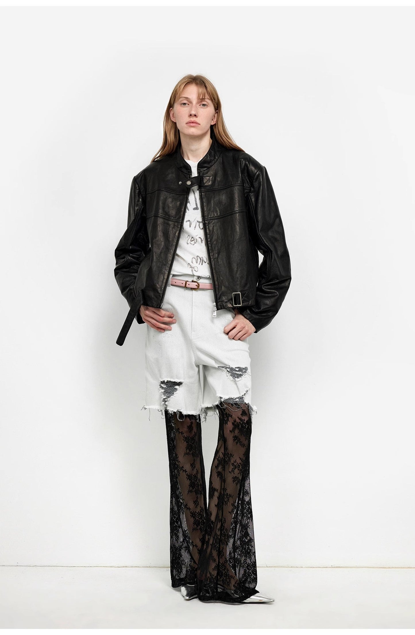 Caramel Mountain Retro Sheepskin Motorcycle Jacket