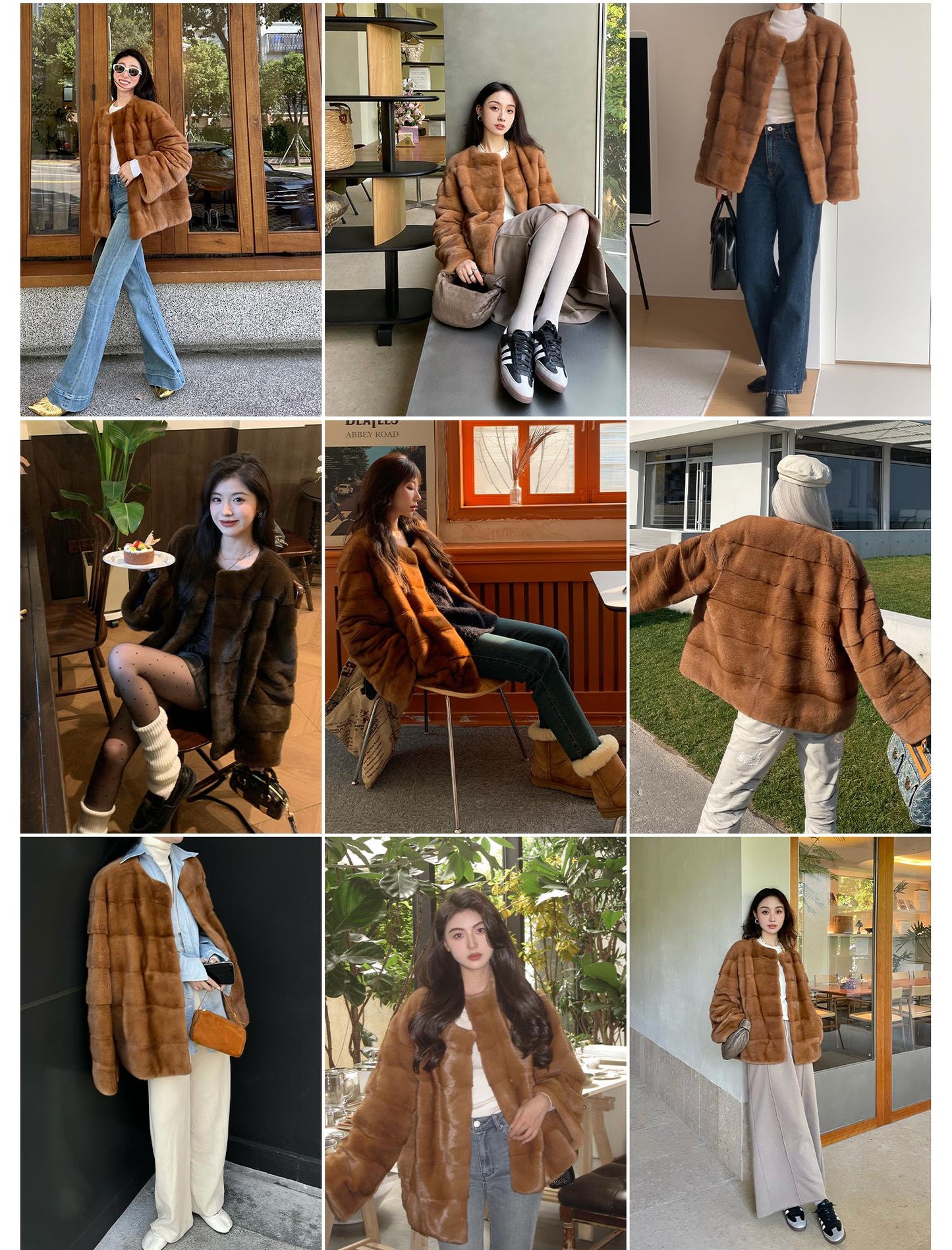 Vintage Clock Velvet Mink Fur Coat