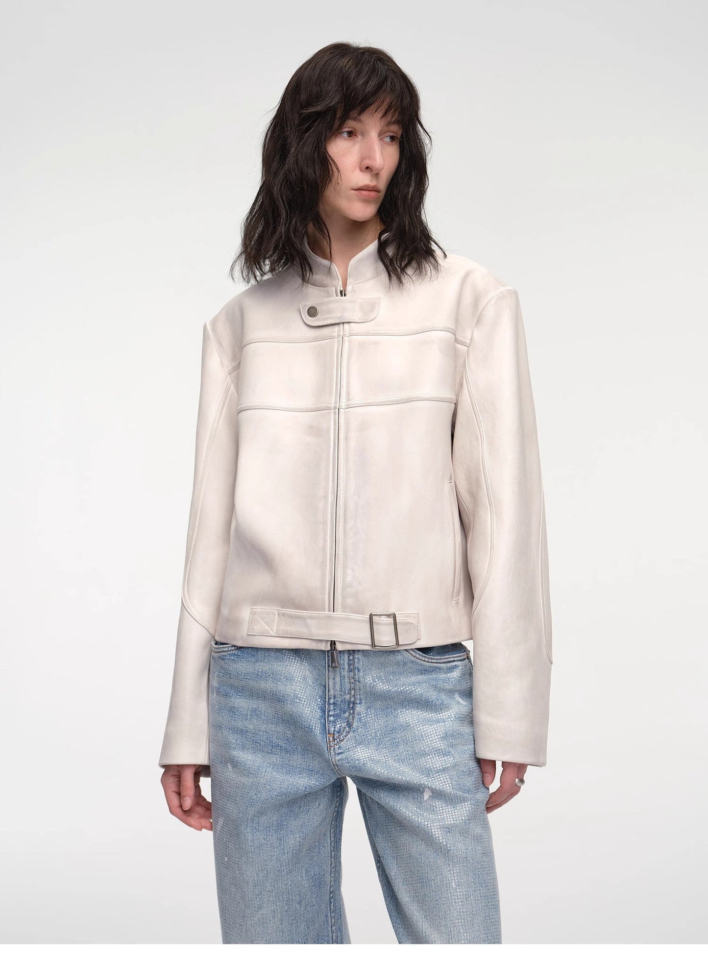 Caramel Mountain Retro Sheepskin Motorcycle Jacket