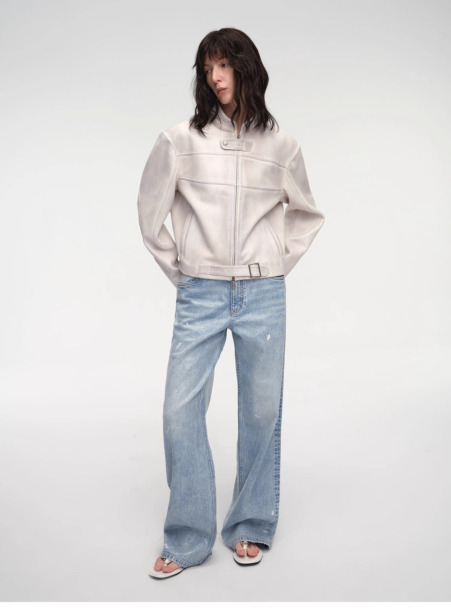 Caramel Mountain Retro Sheepskin Motorcycle Jacket