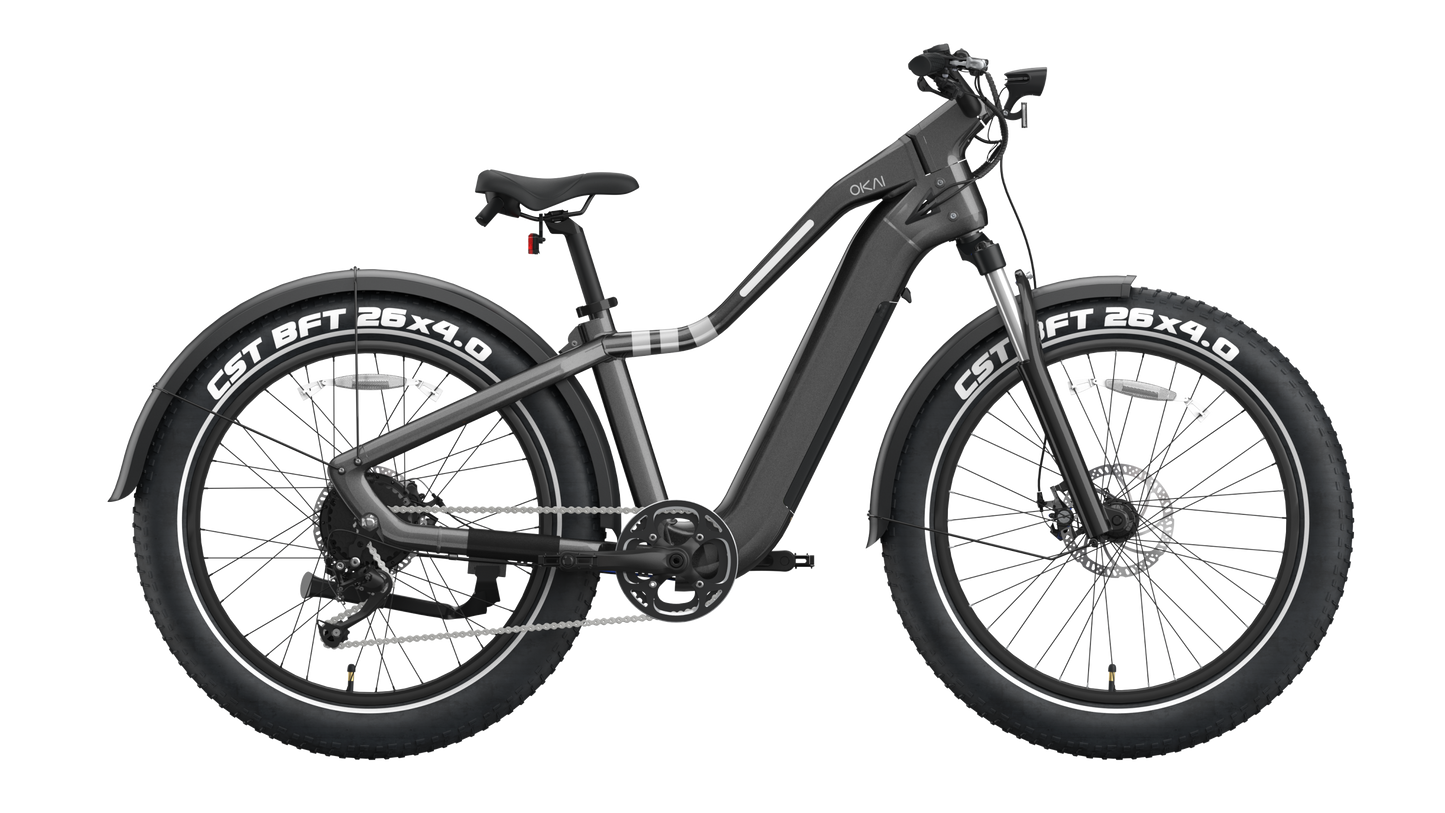 26' Step Over Electric Mountain Bike - Black
