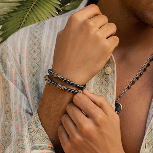 Grounding Force - Hematite Macrame Bracelet