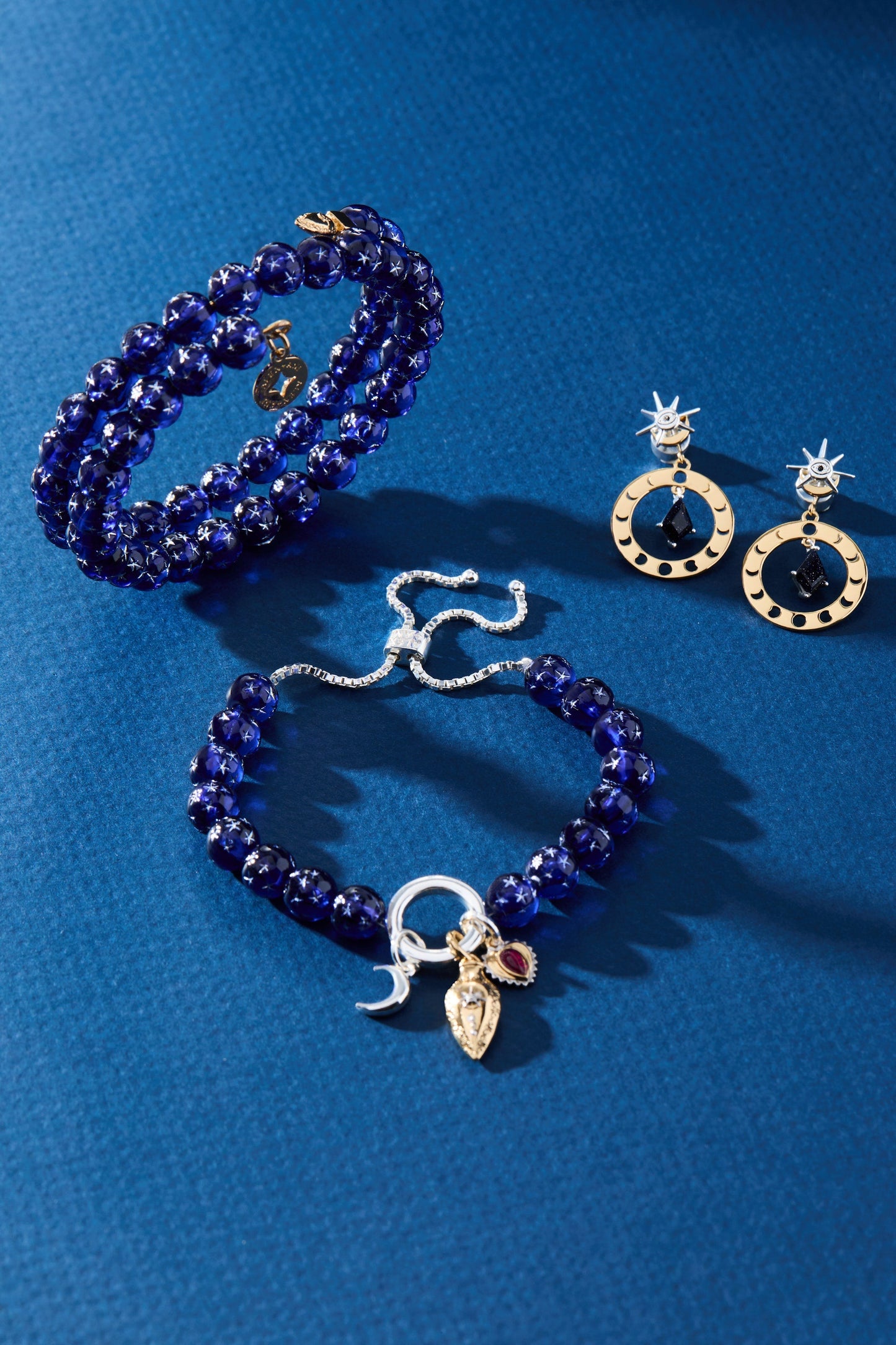 Moon Magic Beaded Charm Bolo Bracelet