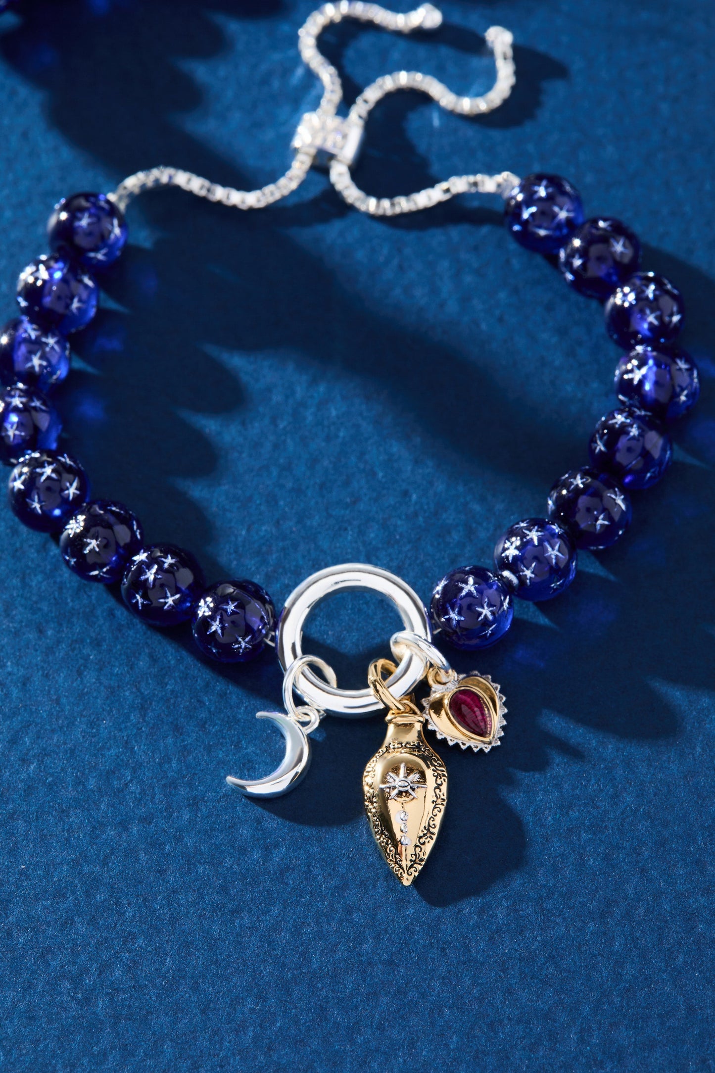 Moon Magic Beaded Charm Bolo Bracelet