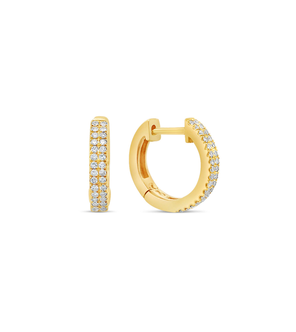 Diamond 2 Row Huggie Earring