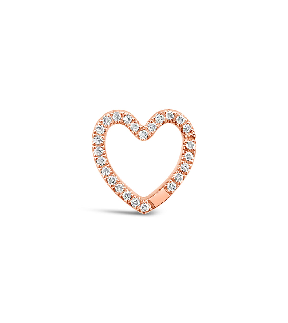 Diamond Heart Connector Clasp