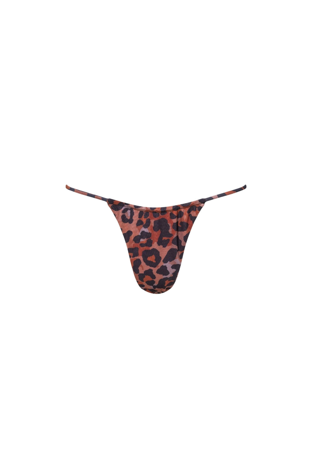 Capri Ruched String Bikini Bottom Leopard