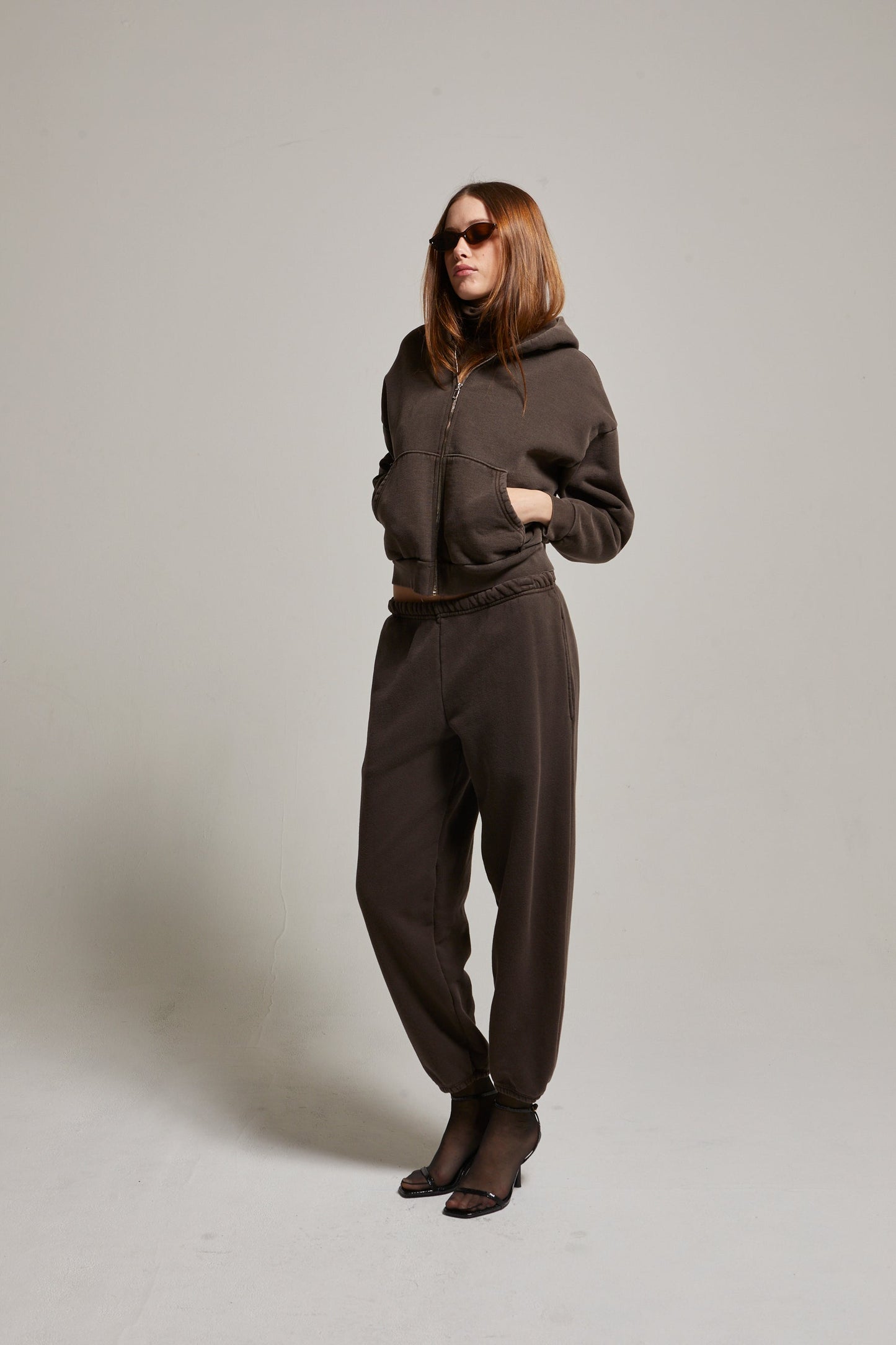 Rosie Cropped Zip-Up Hoodie
