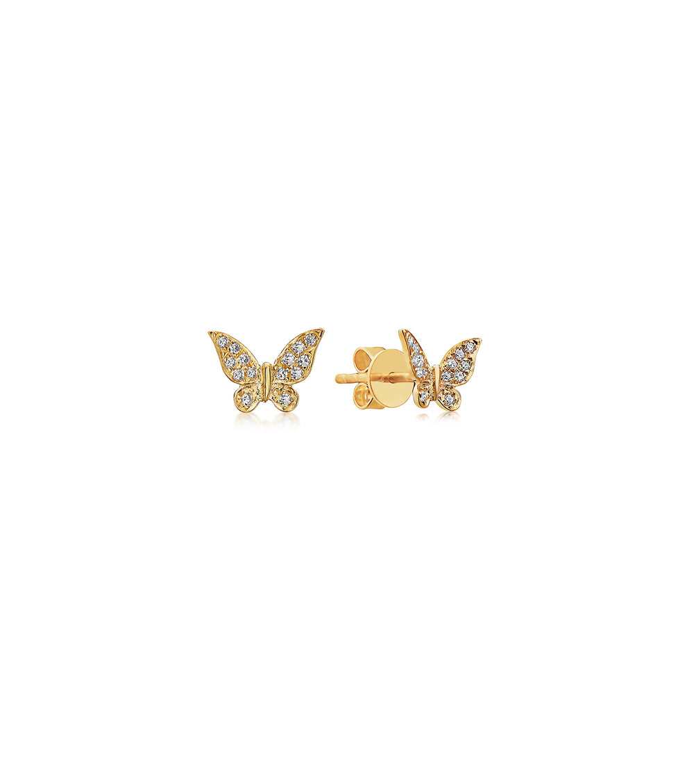 Diamond Butterfly Stud Earring