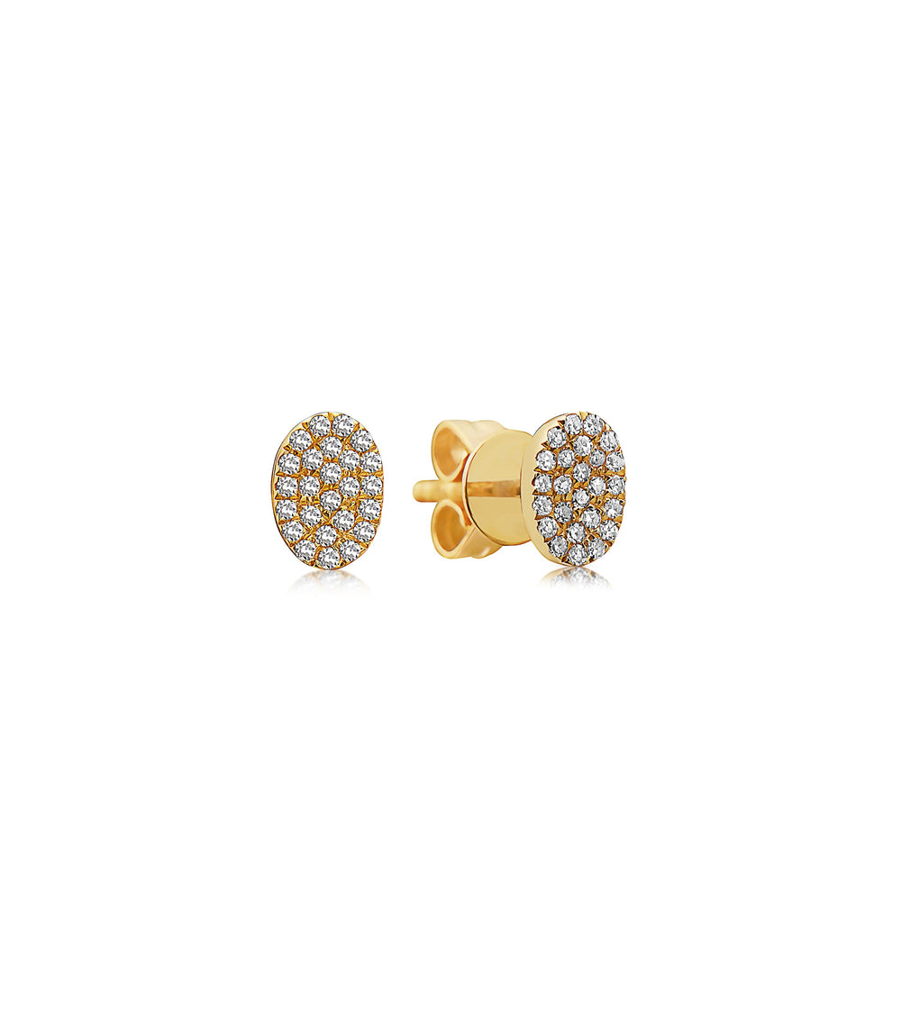 Diamond Oval Stud Earring