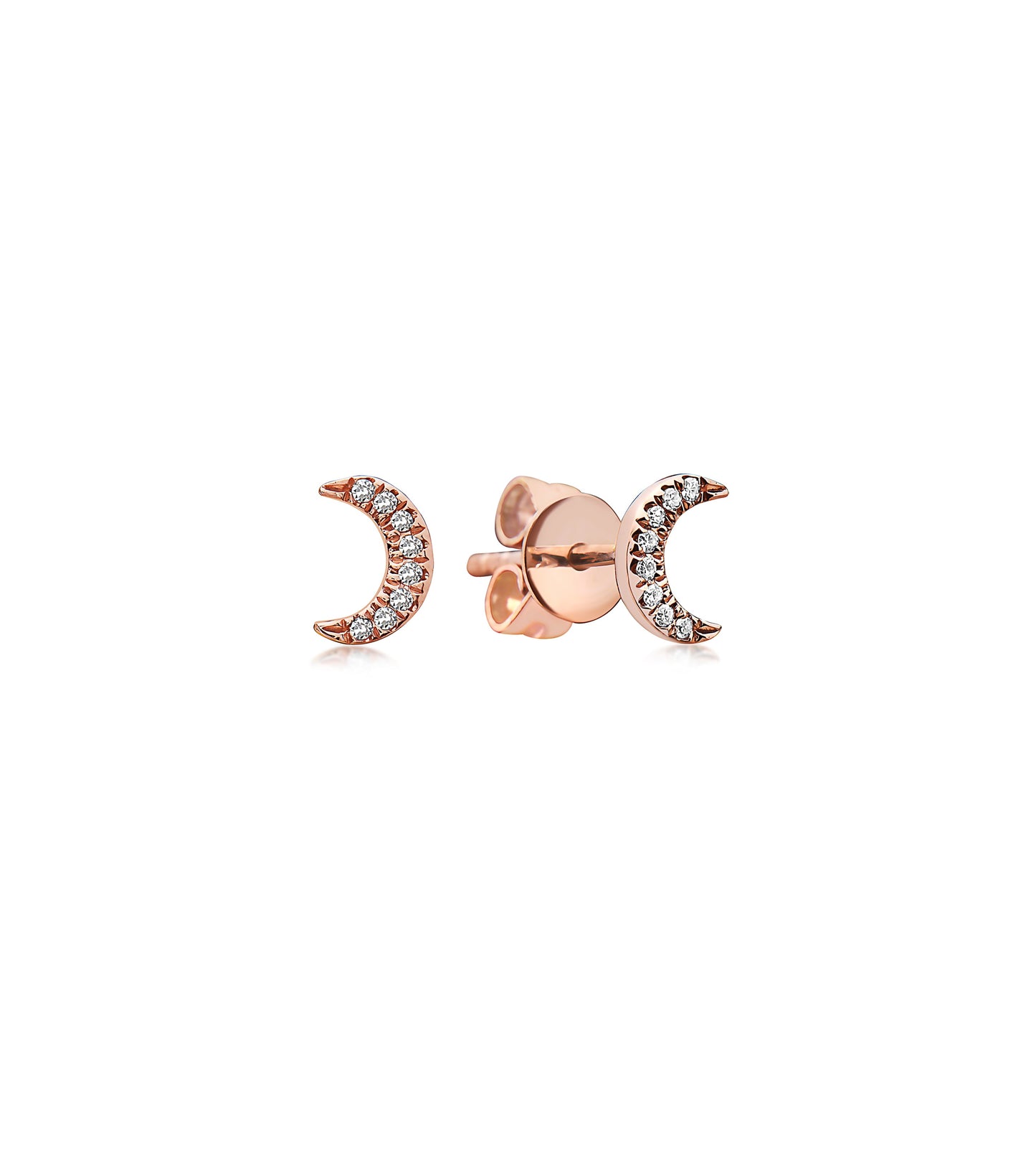 Diamond Moon Stud Earring