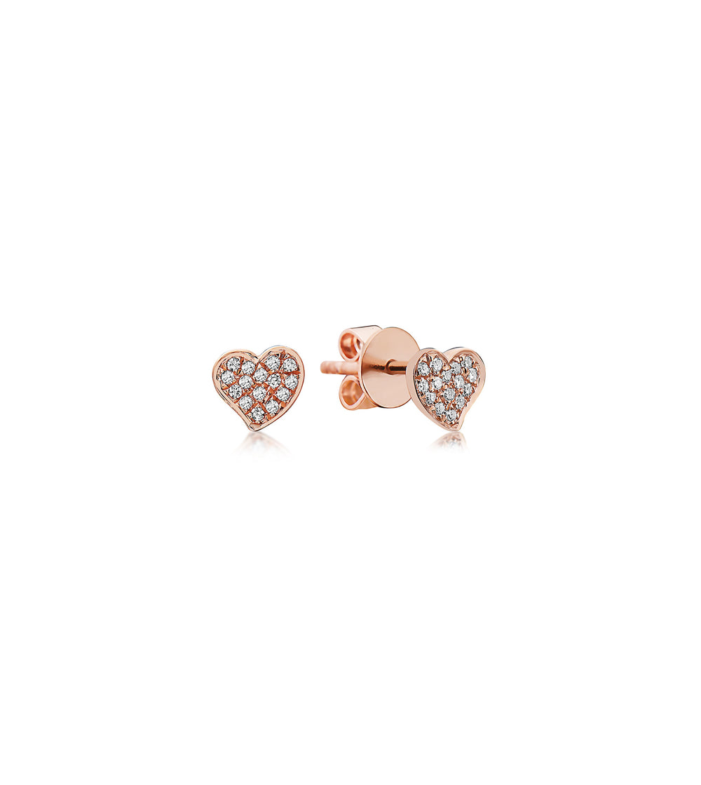 Diamond Heart Stud Earring