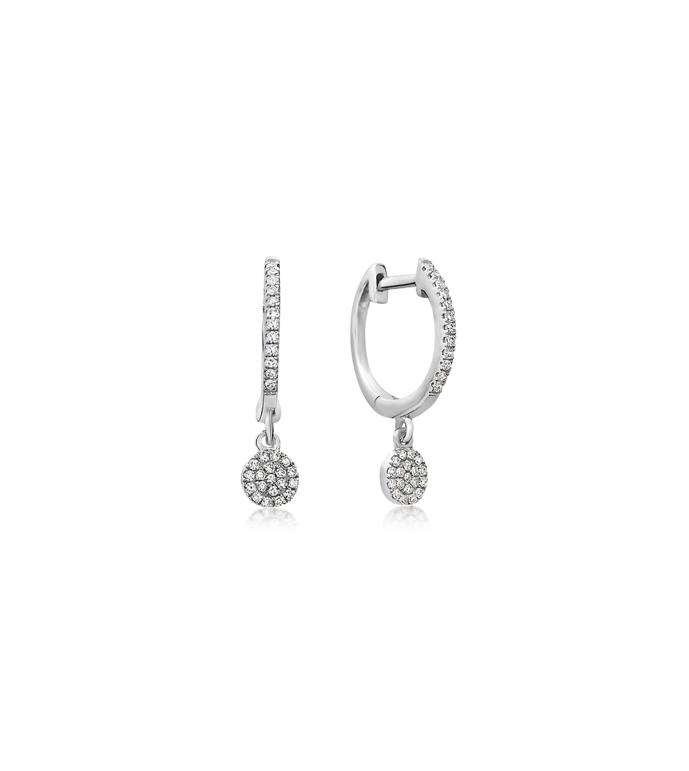 Diamond Disc Dangle Earring
