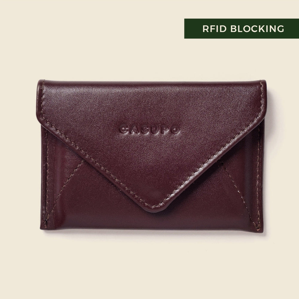 Mini Envelope Wallet With RFID protection - Burgundy