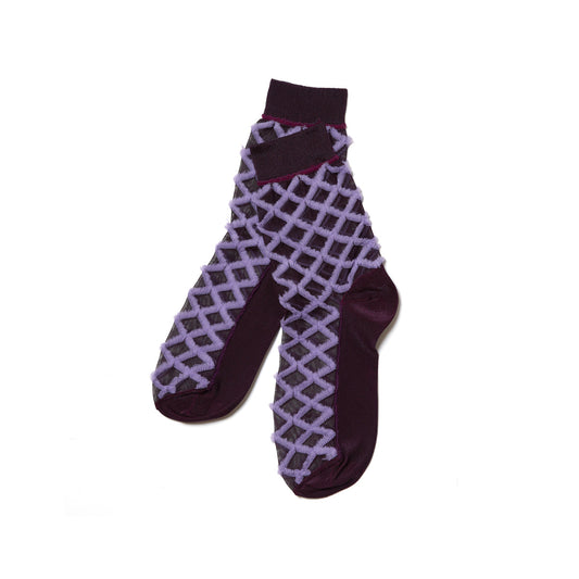 Fringe Diamond Crew Socks