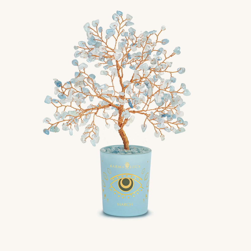 Joyful Radiance Aquamarine March Birthday Tree