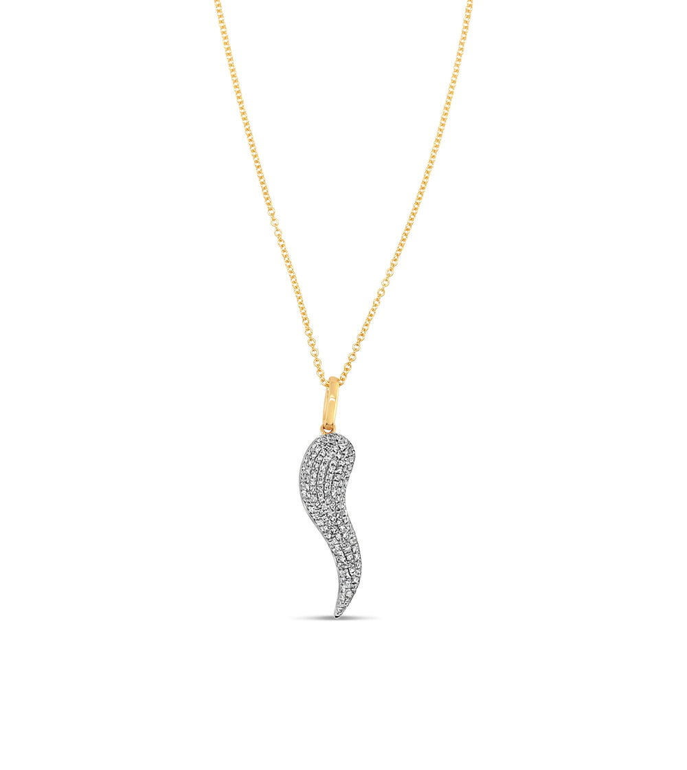 Diamond Italian Horn Cornicello Necklace