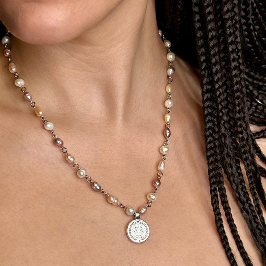 Rosewater Coin Pearl Necklace