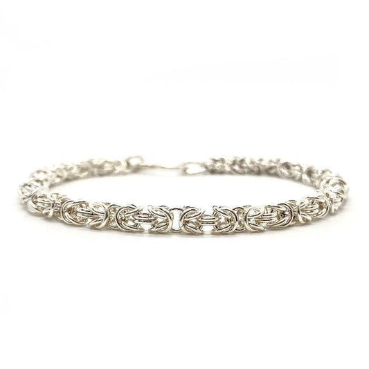 Delicate Byzantine Chainmaille Bracelet in Silver