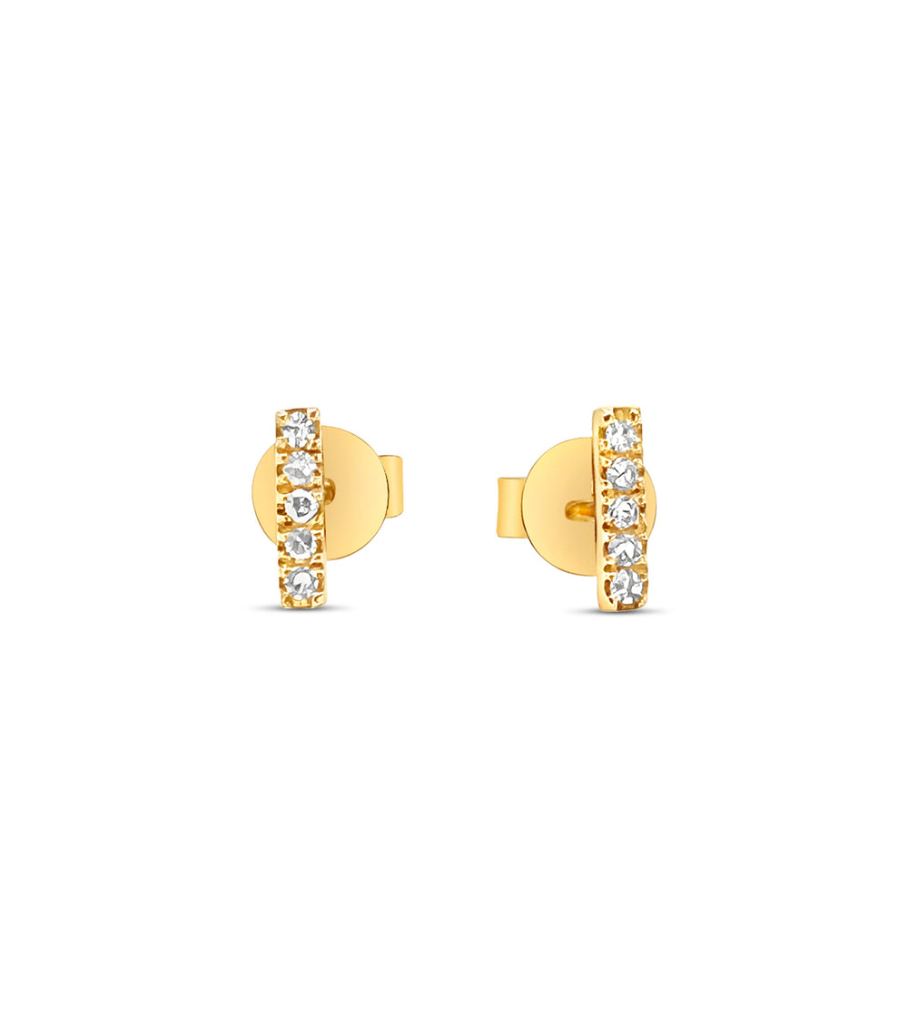 Diamond Bar Stud Earrings