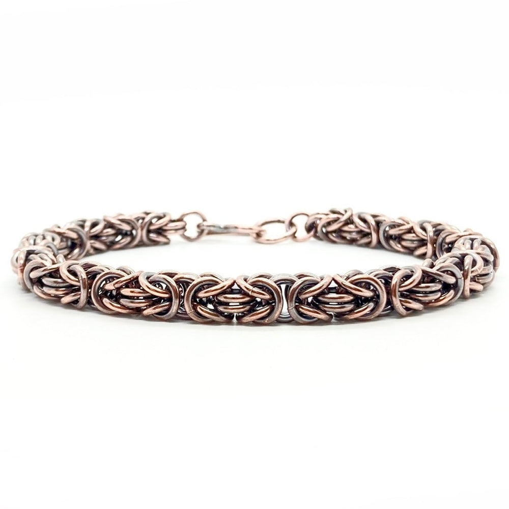 Byzantine Chainmaille Bracelet in Oxidized Copper
